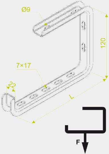 Baks Wsponik Придържащ Клипс За Таван Wss200 220мм 720220