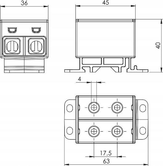 Incobex 2-way 35mm2 Red Busbar Terminal Zgx-2x35 Red Ene-00170