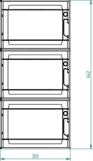 Elektro Plast Elektrischer Sicherungskasten Wandmontage, 3 Reihen, 12 Elemente