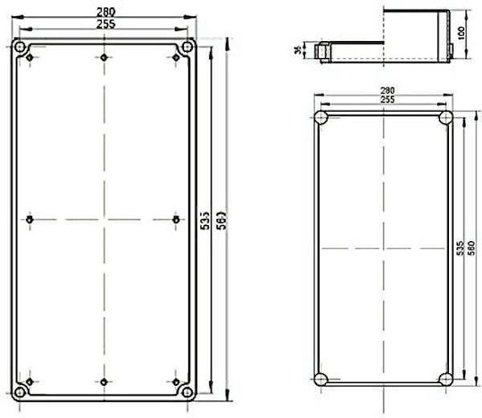 Elektro Plast Ηλεκτρολογικός Πίνακας Επιτοίχιος Π560xΥ280xΒ151mm