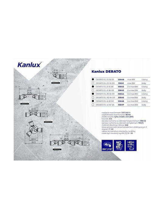 Kanlux Σποτ με Ντουί E14 σε Μαύρο Χρώμα
