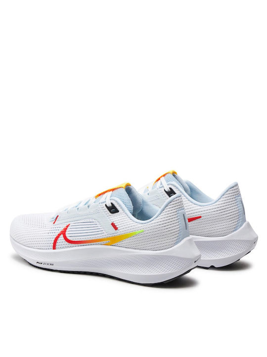 Air Zoom Pegasus 40 Sport Shoes Running White / Blue Tint / Laser Orange / Picante Red