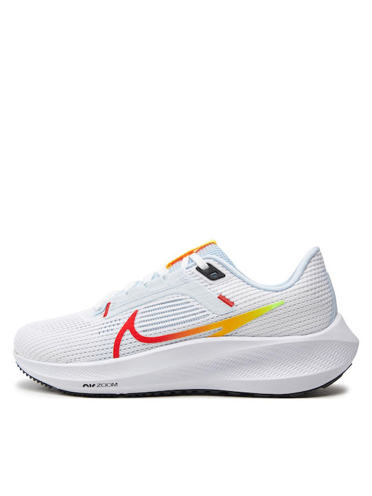 Air Zoom Pegasus 40 Sport Shoes Running White / Blue Tint / Laser Orange / Picante Red