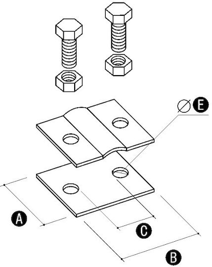 Elko-bis Ground Connector 40x57mm Galvanized