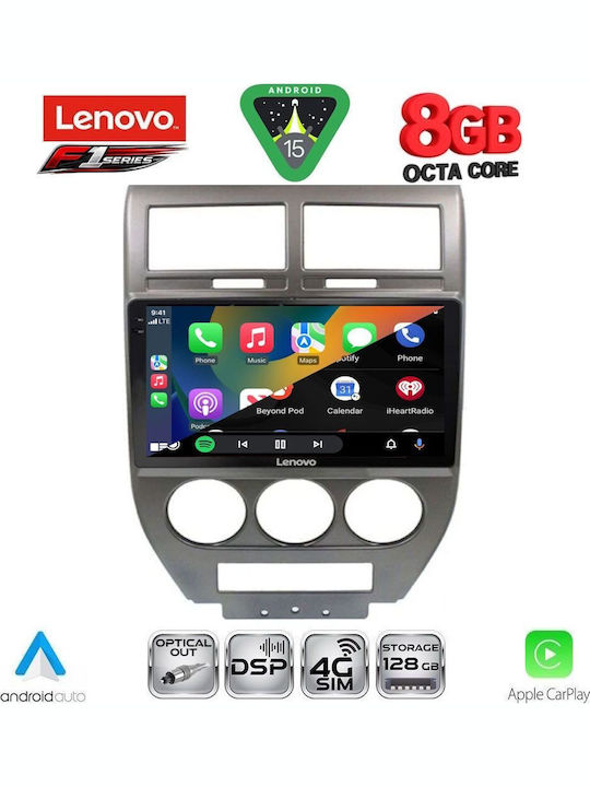 Lenovo Auto-Audiosystem für Jeep Kompass / Patriot 2007-2016 (Bluetooth/USB/WiFi/GPS/Apple-Carplay/Android-Auto) mit Touchscreen 10"
