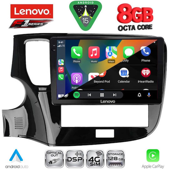 Lenovo Ηχοσύστημα Αυτοκινήτου για Mitsubishi Outlander 2020-2022 (Bluetooth/USB/WiFi/GPS/Apple-Carplay/Android-Auto) με Οθόνη Αφής 10"