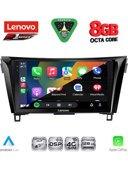 Lenovo Car Audio System for Nissan Qashqai / X-Trail 2014-2021 (Bluetooth/USB/WiFi/GPS/Apple-Carplay/Android-Auto) with Touch Screen 10"