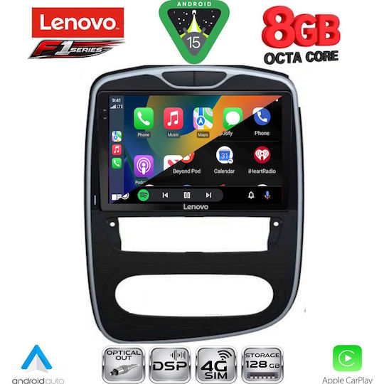 Lenovo Car Audio System for Renault Clio 2012-2015 (Bluetooth/USB/WiFi/GPS/Apple-Carplay/Android-Auto) with Touch Screen 10"