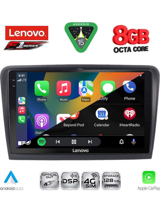 Lenovo Car Audio System for Skoda Superb 2008-2015 (Bluetooth/USB/WiFi/GPS/Apple-Carplay/Android-Auto) with Touch Screen 10"