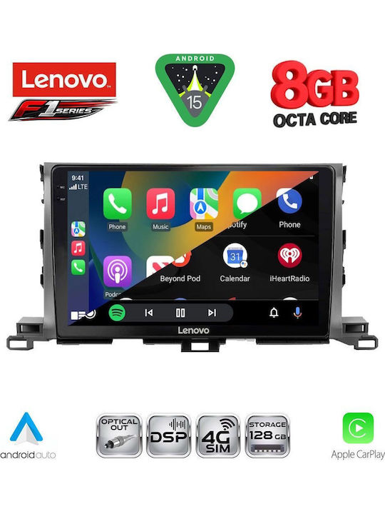 Lenovo Автомобилна Аудио Система (Блутут/USB/WiFi/GPS/Apple-Carplay/Android-Auto) с Тъчскрийн 10"