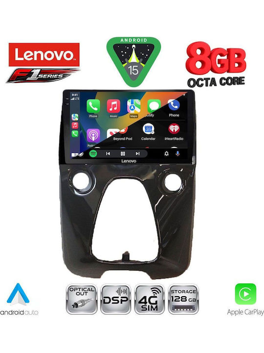 Lenovo Car Audio System for Toyota Aygo 2014-2022 with A/C (Bluetooth/USB/WiFi/GPS/Apple-Carplay/Android-Auto) with Touch Screen 10"