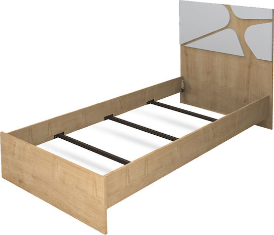 Bergamo Bett Einzel Holz Natur Eiche Für Matratze 100x200cm GP028-0153