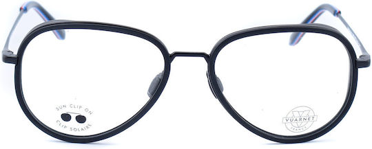Vuarnet Metal Eyeglass Frame with Clip On Black VL18050001SUN