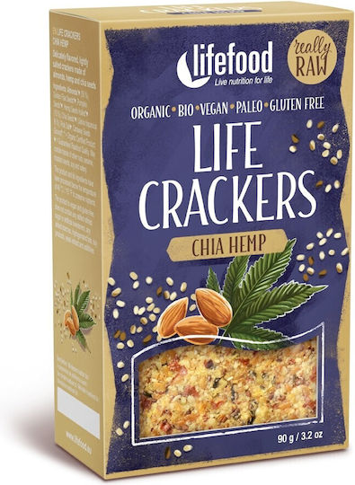 Lifefood Biologische Cracker mit Geschmack Chia und roher Hanf 90gr