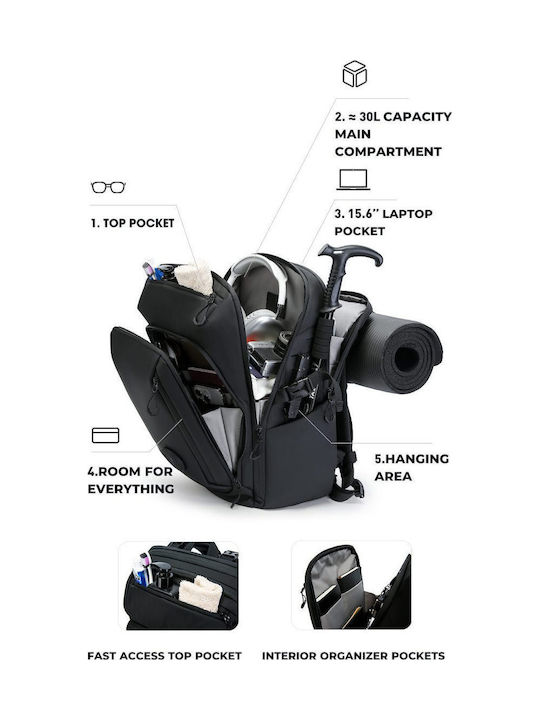 Bange Backpack Αδιάβροχο 30lt Μαύρο