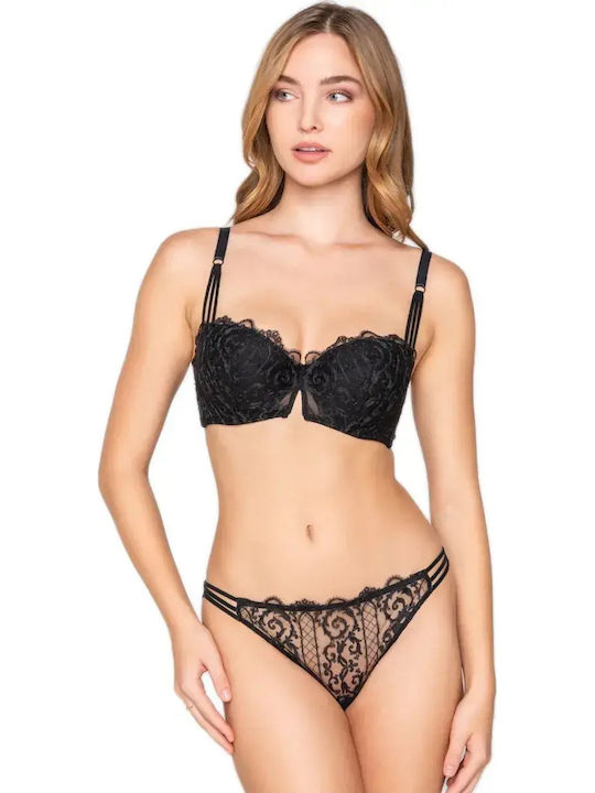 Damen Brasilien mit Spitze Black