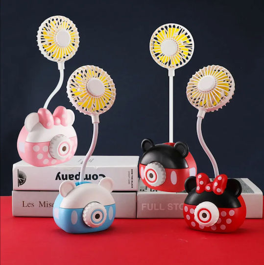 Ventilator portabil de masă 2 în 1 Ascuțitoare Mickey Roșu