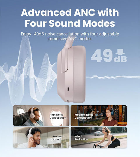Edifier W820NB Plus v2.0 Kabellos / Kabelgebunden Über Ohr Kopfhörer mit 49 Stunden Betriebszeit Rosa