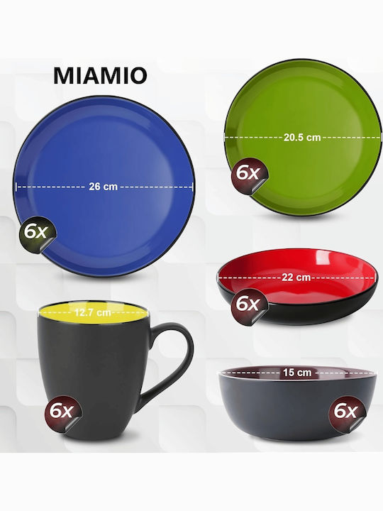 Miamio Le Papillon Multicolor Ceramică Set de Vase 30buc