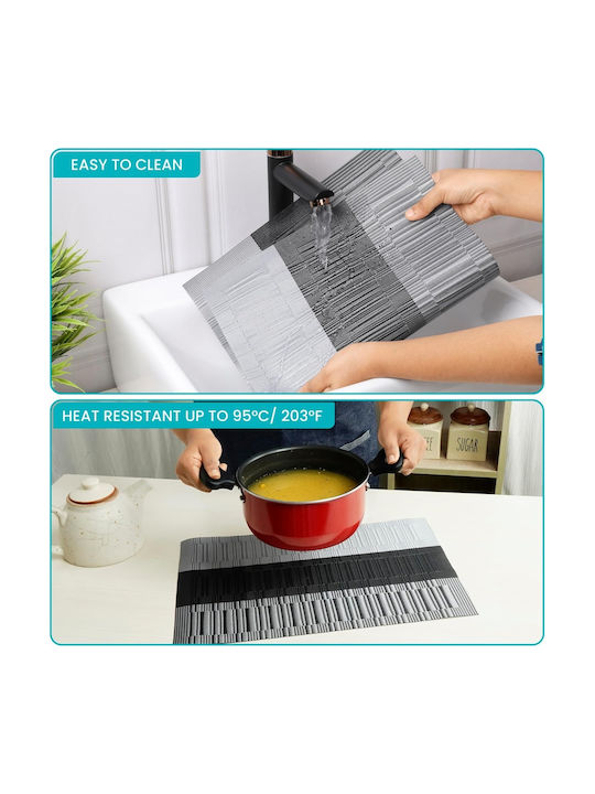Belle Vous Placemats Plastic Gri 44.5x30cm 6buc