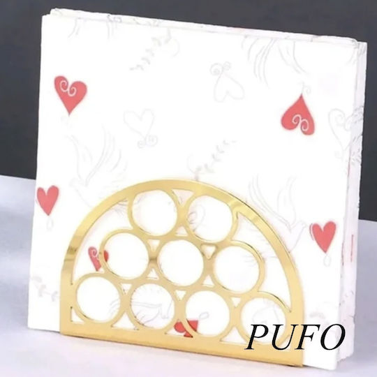 Suport pentru șervețele Metalică Auriu 13x9cm