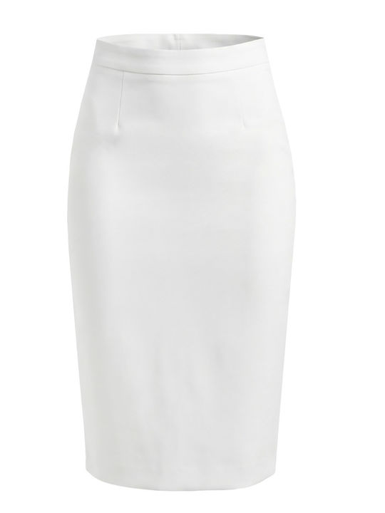 Pencil Midi Skirt White