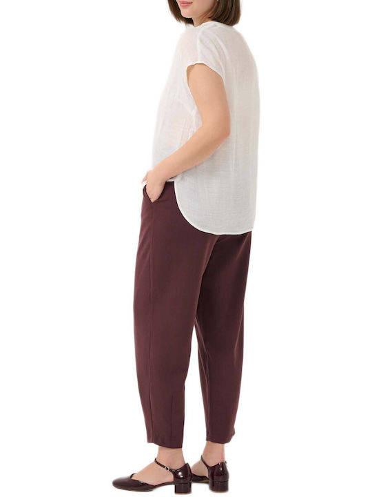 Women's Blouse with V Neckline White