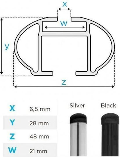 Menabo Aluminum Car Roof Bars Tiger XL Silver 131.5 cm Silver Color BMW X1 E84 5 Doors 2012>2015 Flush or Raised Rails 2 Pieces 8500/mb Menabo Mp.8500/mb-19