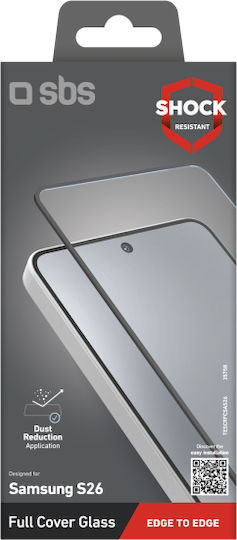 SBS Vollflächig gehärtetes Glas Schwarz (Galaxy S26)