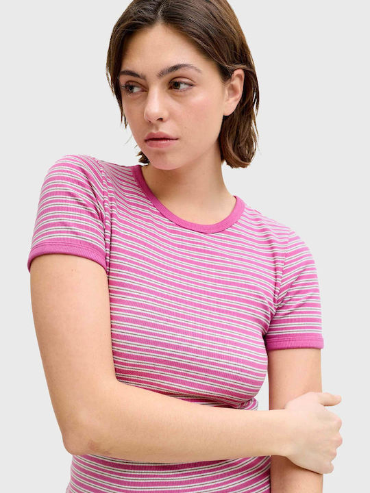 Women's T-shirt Striped Brown