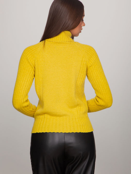 Women's Blouse Turtleneck Yellow