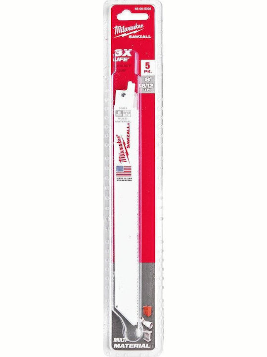 Milwaukee Stichsägeblätter S Bimetal 200mm 8/12t 5 Stück