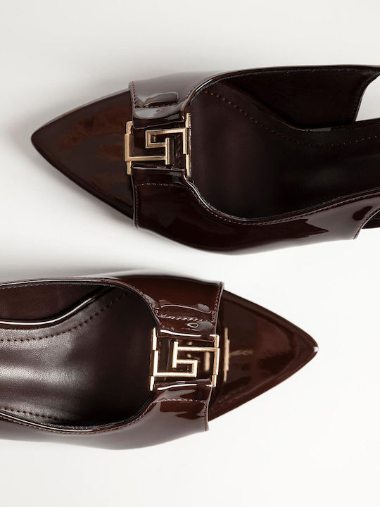 Peeptoe Pumps mit Dünn mittelhohem Absatz Braun