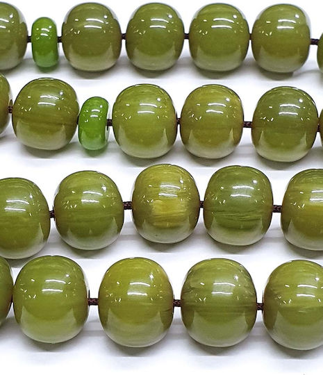 Roloi Komboloi Mastic Worry Beads with 33 Beads Green 35cm