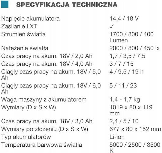 Makita Φωτισμός Εργασίας Επαναφορτιζόμενος LED