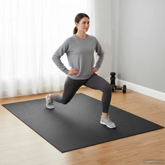 vidaXL Boden Bodenbelag für Turnhallengeräte Fitnessstudio Schwarz 183x122cm 1Stück