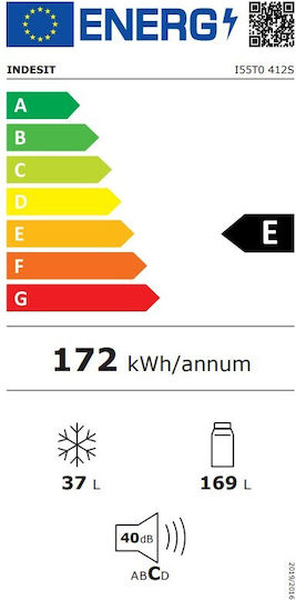 Indesit Ψυγείο Δίπορτο 206lt Υ143xΠ55xΒ55.5εκ. Ασημί I55T0 412S