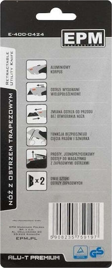 Epm Cuțit Trapezoidal Alu-t Premium + 2 Lame De Schimb
