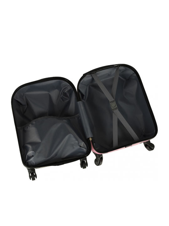 ikonka Valiză De Călătorie Pentru Copii Cabină Roz Cu 4 Roți Înălțime 26 Cm