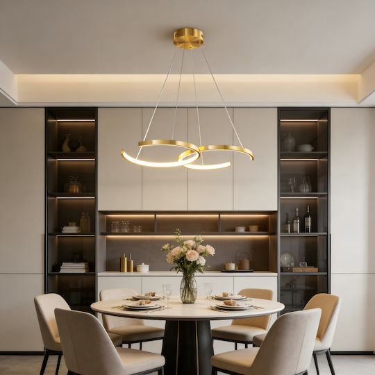 LED Κρεμαστό Φωτιστικό Χρυσό 60x35x44εκ. LED Κρεμαστό Φωτιστικό Χρυσό 60x35x44εκ.