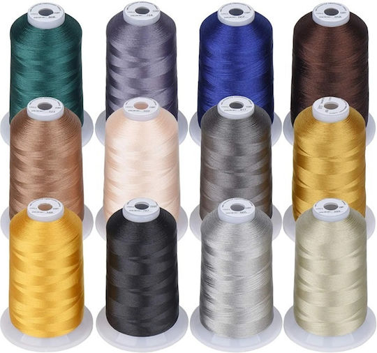 Stickgarn Set 12 Spulen 40wt 5000 M Bunte Farben 2