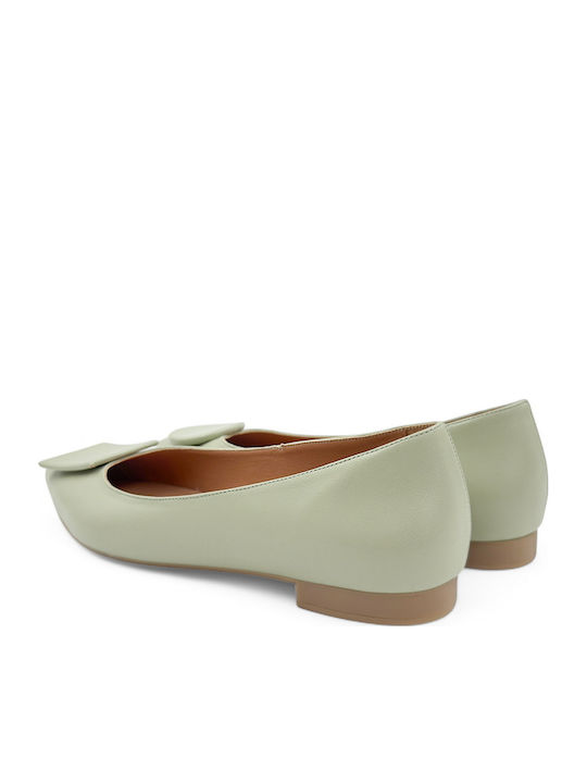 Ladystar Damen Ballerinas Grüne Leder