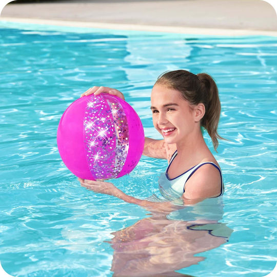 Bestway Minge Gonflabilă De Plajă 41 Cm Roz Sclipici