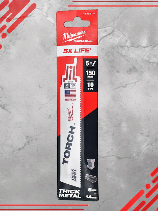 Milwaukee Saw Blade Torch Bimetal 150mm/10t 5 Pieces