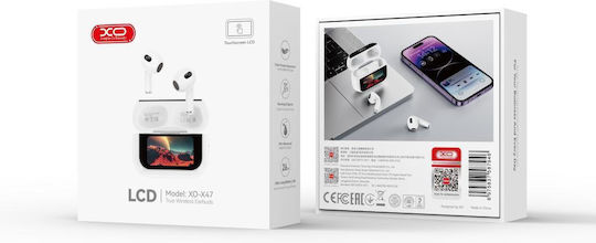 XO X47 Earbud Bluetooth Handsfree Earphones with Sweat Resistance and Charging Case White
