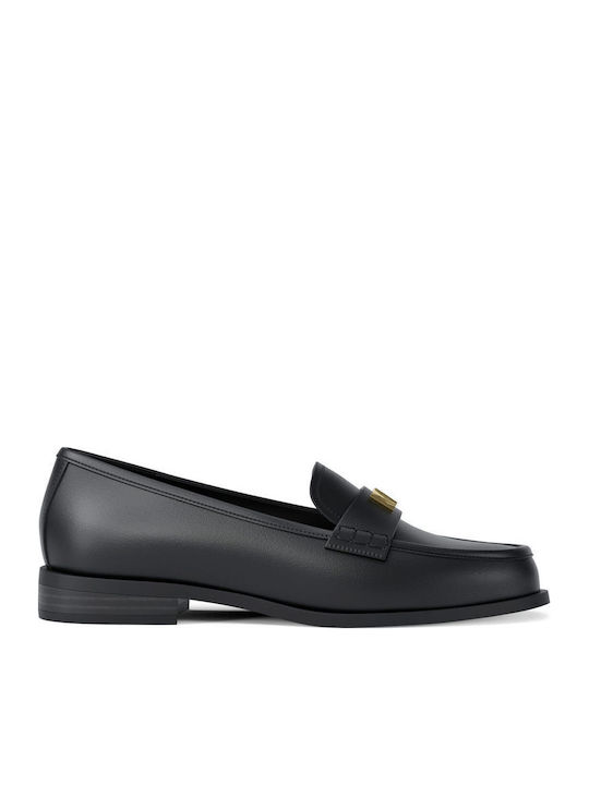 Leather Women's Loafers in Black Color