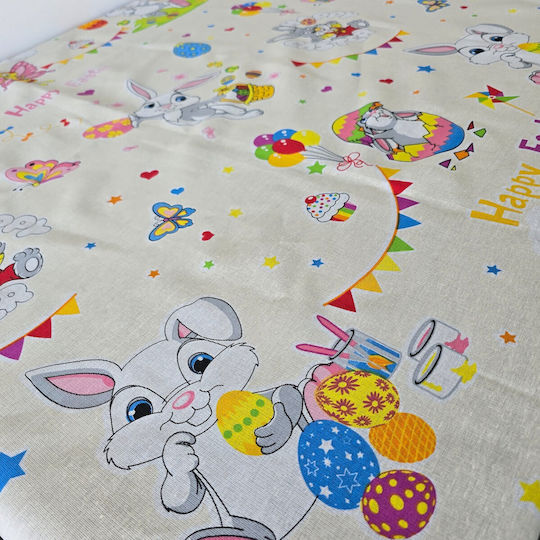 Kotonia Home Tischtuch Dekoration Paste 70% Baumwolle 30% Polyester Creme 03 150x180 cm