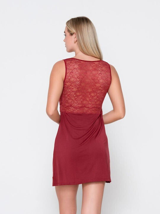 Luna Зимна Дамска Нощница Red Micro Touch