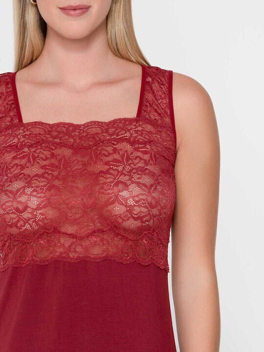 Luna Зимна Дамска Нощница Red Micro Touch