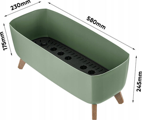 Prosperplast Gracia Case Саксия Зелен Prosperplast Gracia Case Саксия Зелен